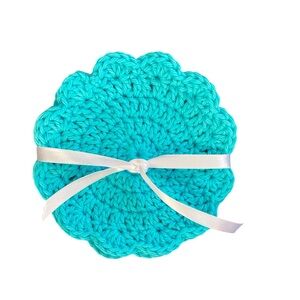 Handcrafted Crocheted Coasters set of 4 Turquoise